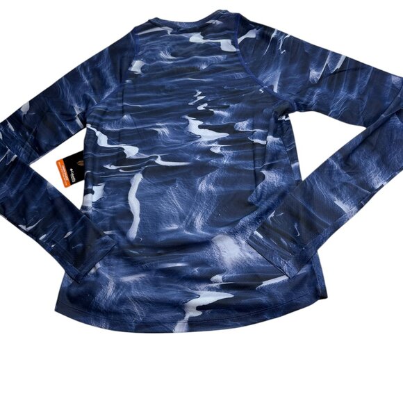 New NWOT Columbia Titanium Omni-Shade Rash Guard Swim Shirt.  Long Sleeve. Blue - Picture 8 of 11